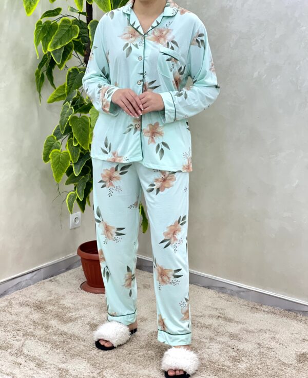 Pyjama Coton Vert FLR